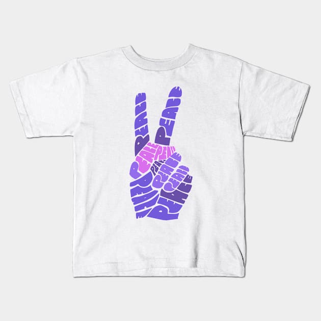 Peace Hand Kids T-Shirt by Mako Design 